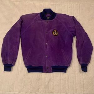 Vintage Sears Royal Purple Leather Bomber Jacket